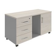 Тумба для оргтехники NPW-410 белое дерево/серый