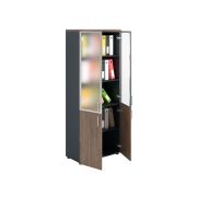 Шкаф NW 2080/2G со стеклом темный орех/антрацит