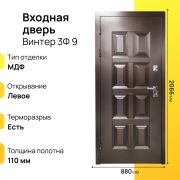 Входная дверь Винтер 3Ф левое 8