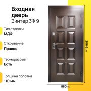Входная дверь Винтер 3ф правое 8